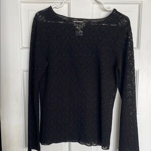 Talbots Black Lace Top
